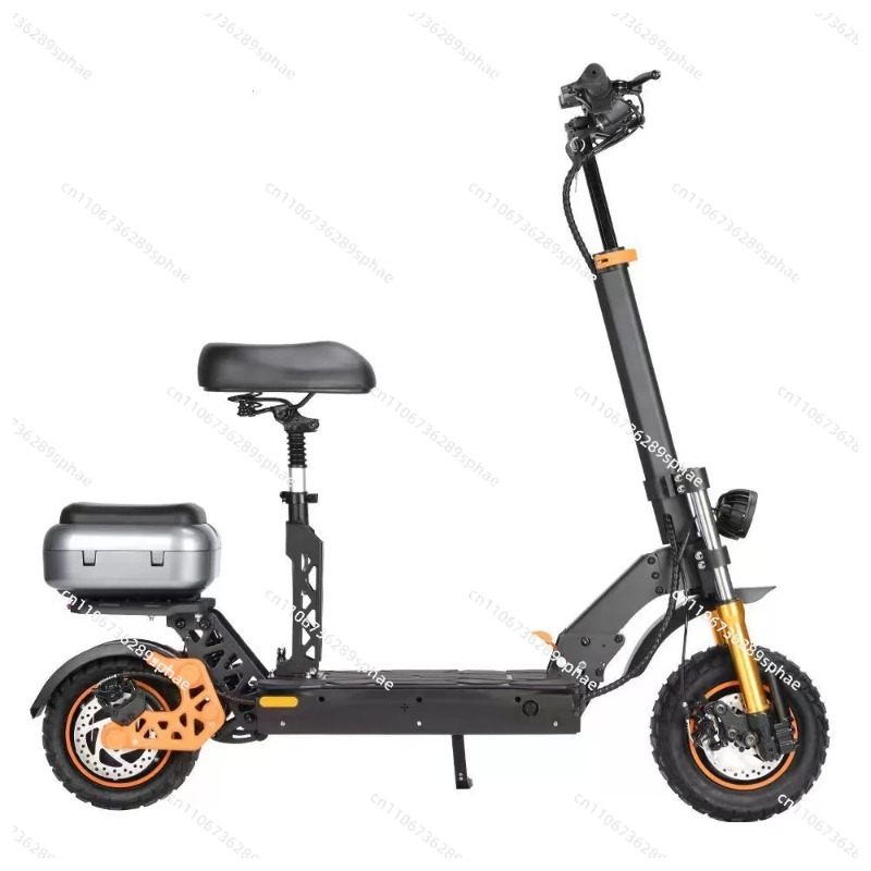 Electric Scooter Adults - สกู๊ตเตอร์ไฟฟ้าพับได้สำหรับผู้ใหญ่ แบตเตอรี่ลิเธียม 800W48V แบบพกพา พร้อมที่นั่ง แบตเตอรี่ใช้งานได้ยาวนาน