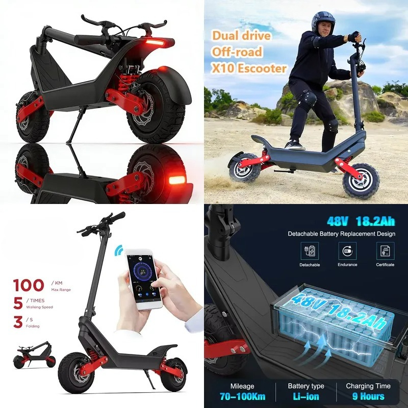 สกู๊ตเตอร์ไฟฟ้า X10 กำลังสูง 2 - Electric Scooter Adults บทวิจารณ์และราคา