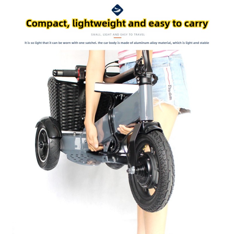 ผู้ใหญ่รถสามล้อไฟฟ้าแบบพกพาพับ - Folding Electric Scooter บทวิจารณ์และราคา
